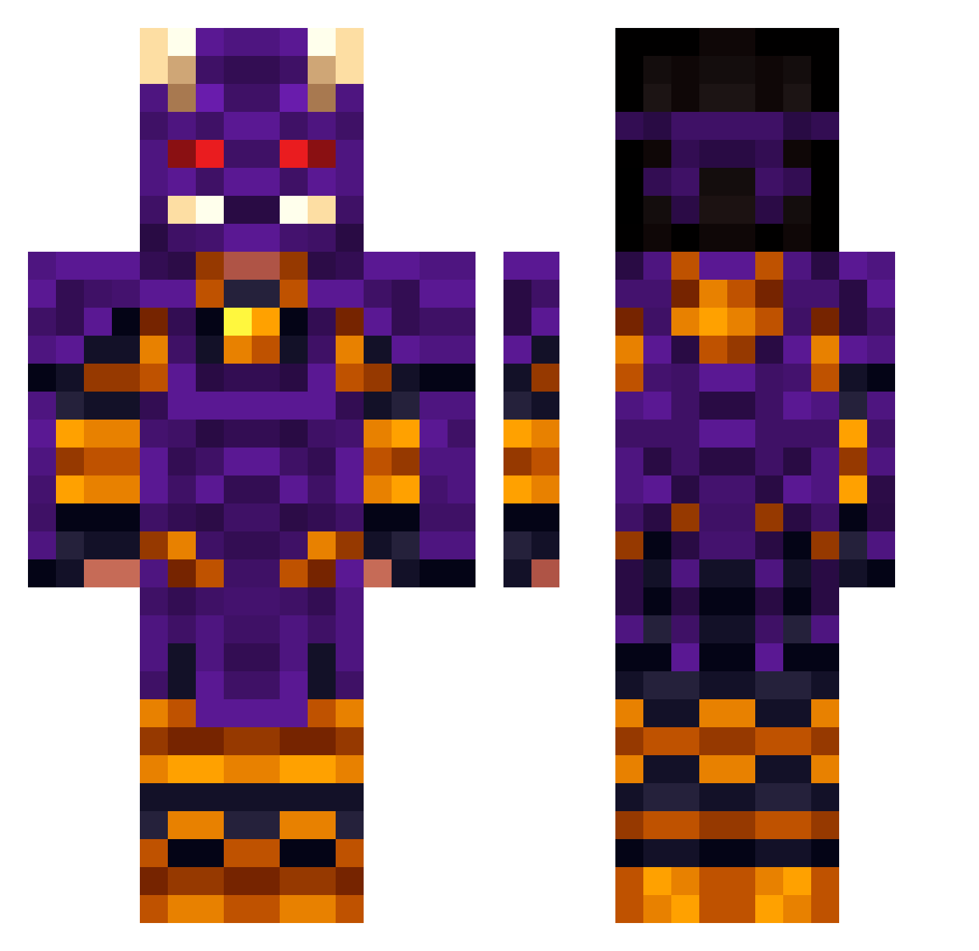 Andreashugtand Minecraft skin, front and back view