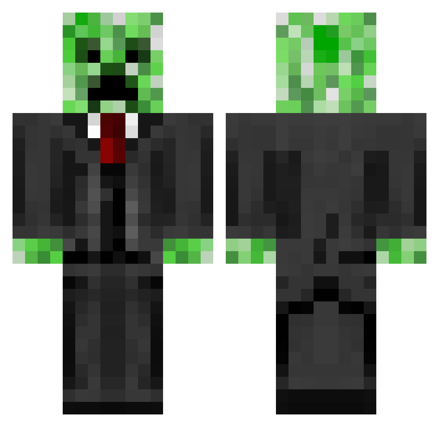 BrokeBoi420 Minecraft skin, front and back view