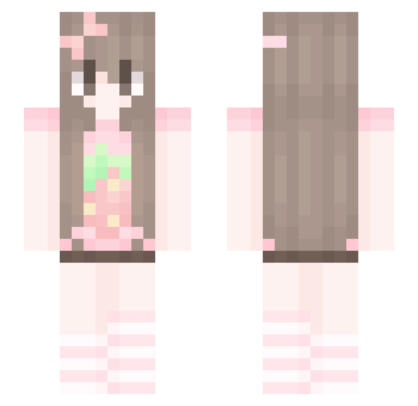 beatrix Minecraft skin, front and back view