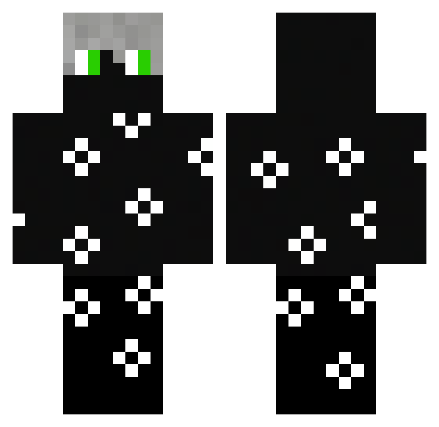 MegaSigmaOhio Minecraft skin, front and back view
