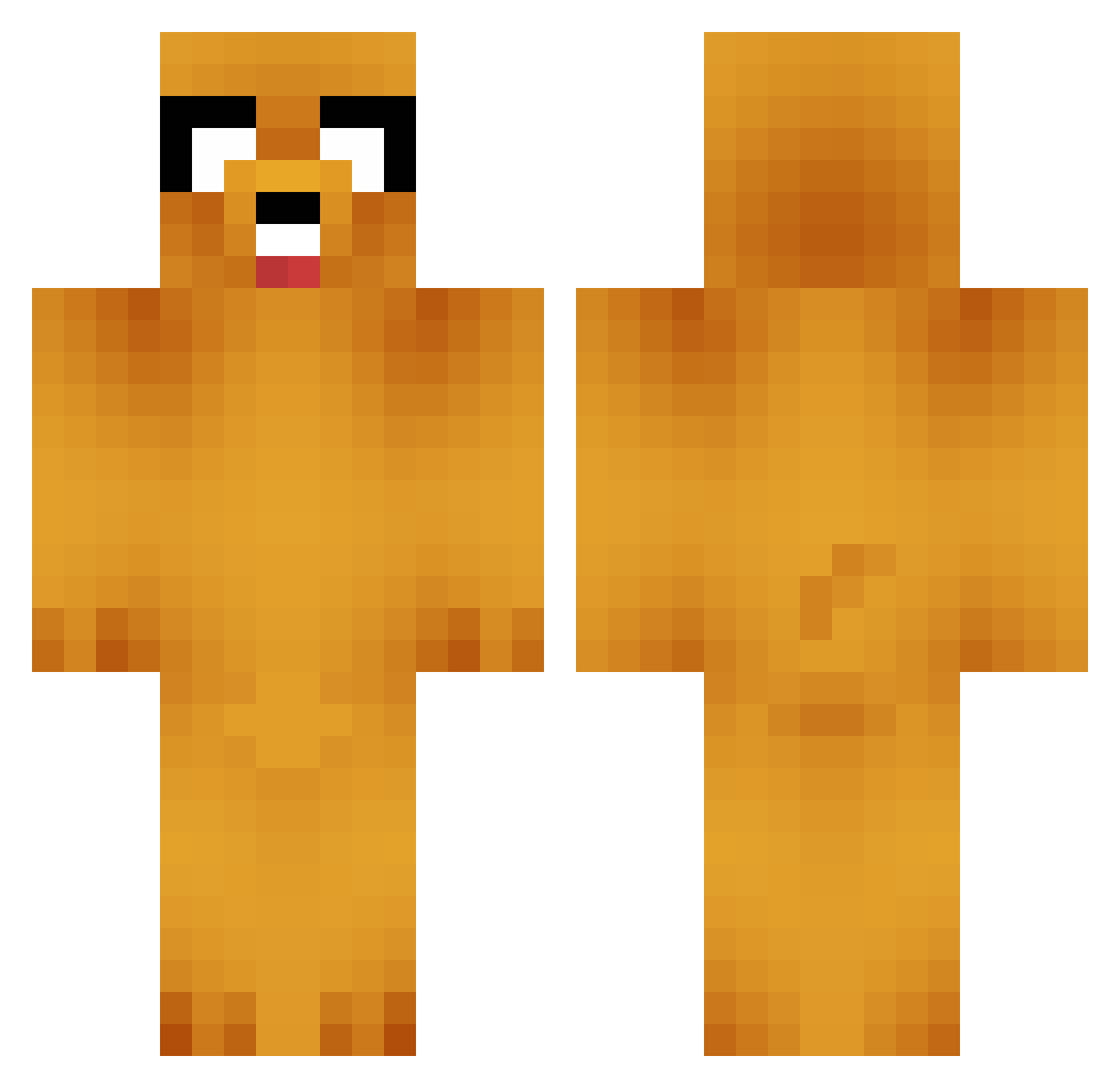Konzah Minecraft skin, front and back view