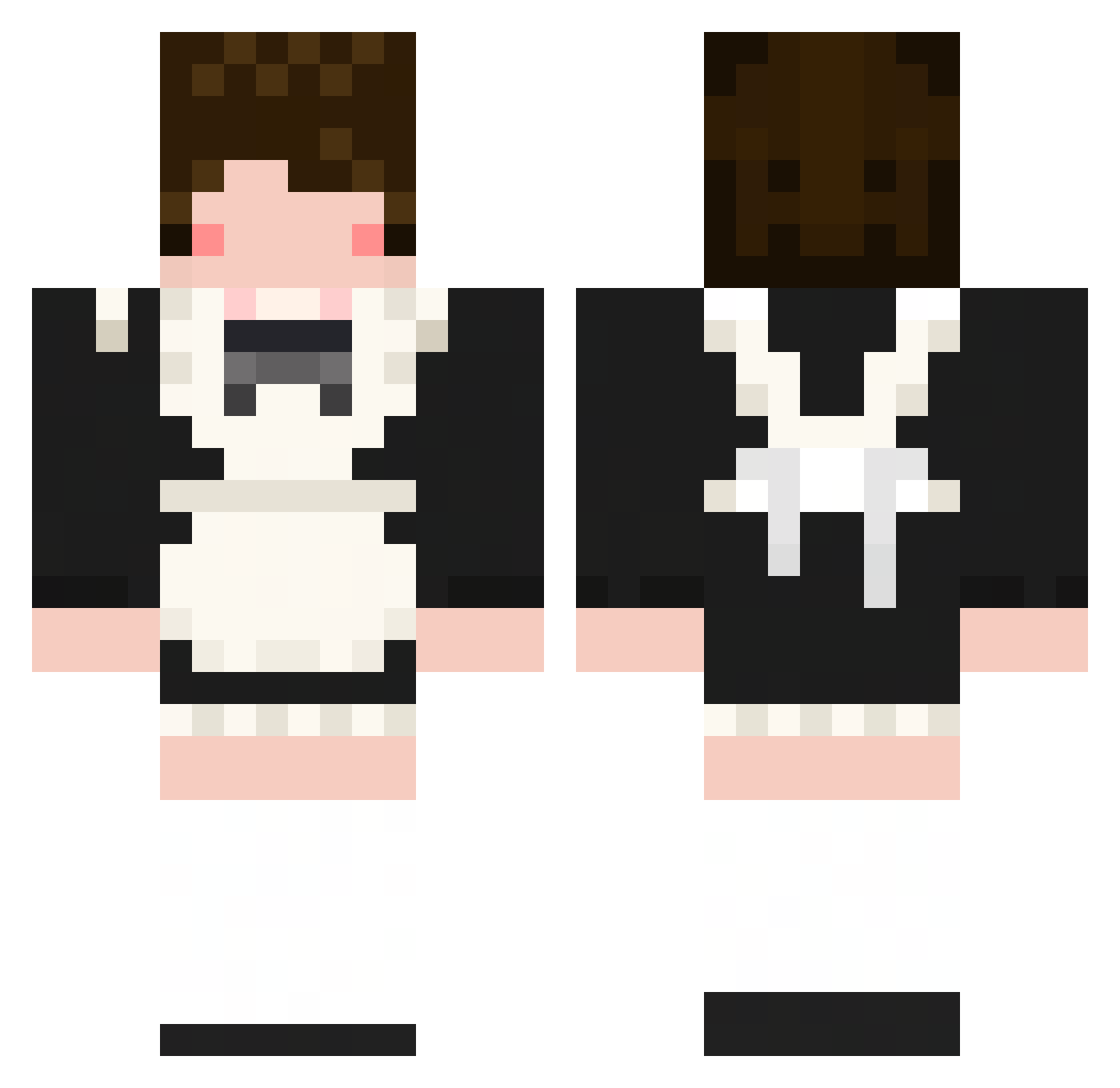 ShyKiiwi Minecraft skin, front and back view