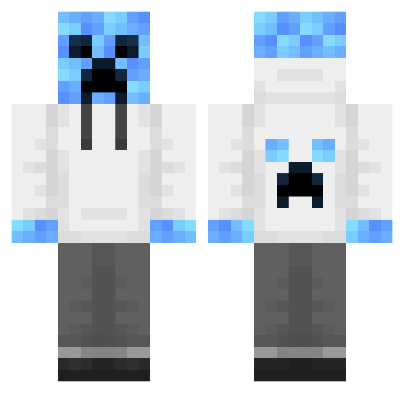 JarKKlarKins Minecraft skin, front and back view