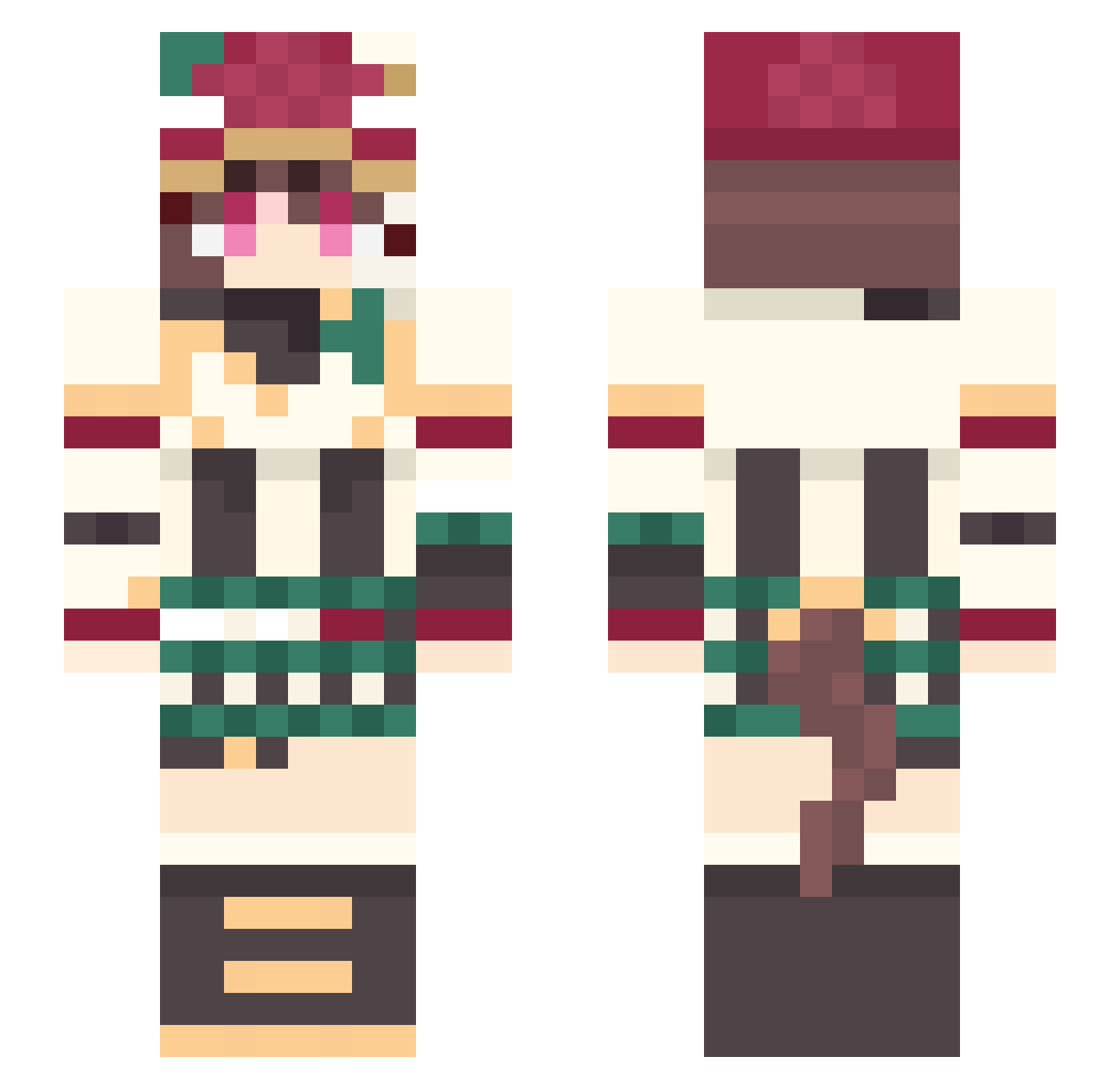 PandoraSnowss Minecraft skin, front and back view