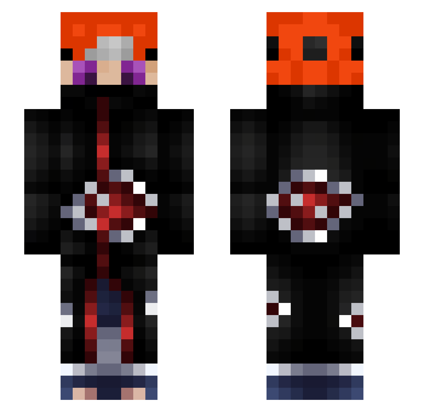 01_Pain Minecraft skin, front and back view