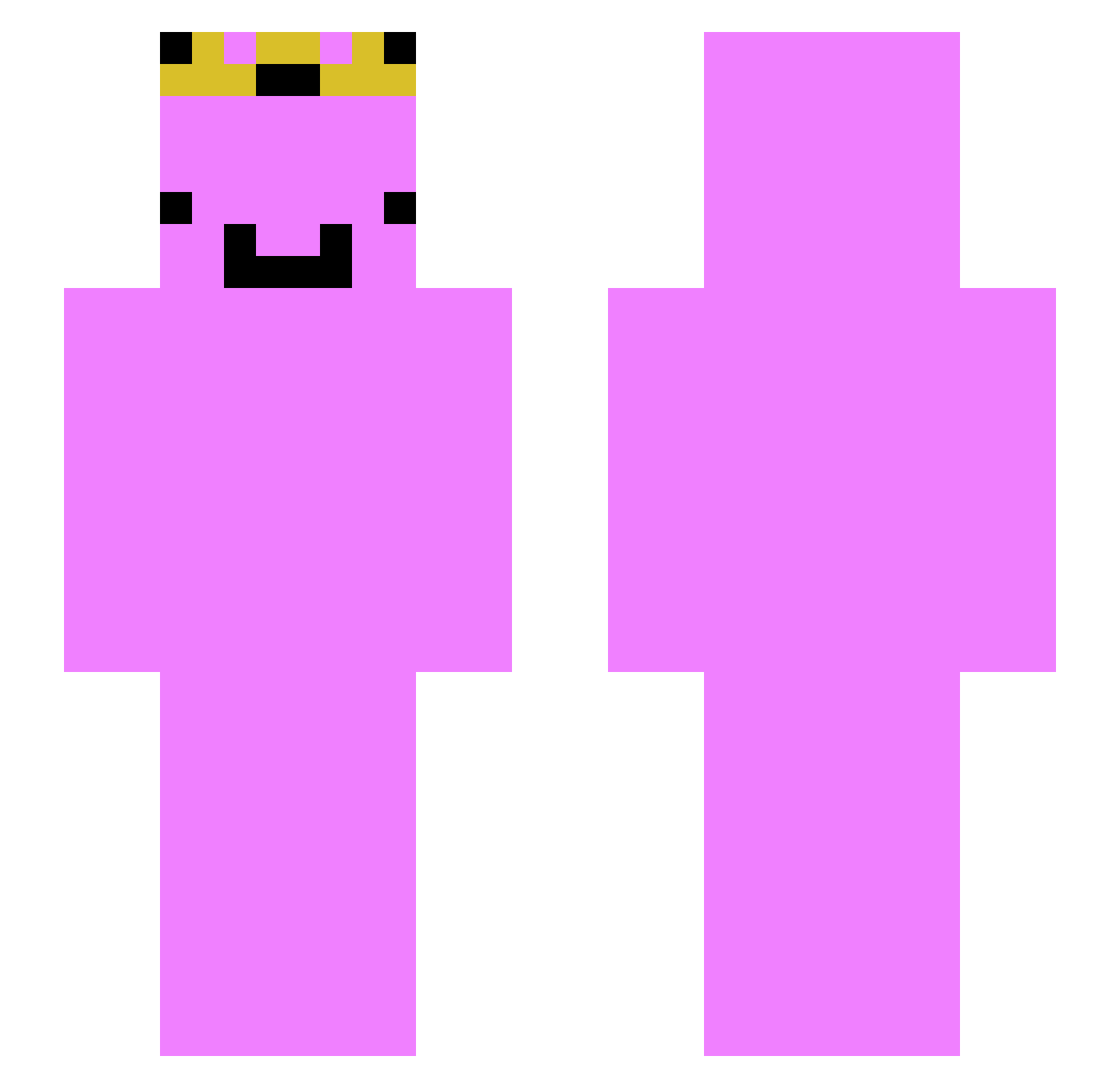 ItsFluxyy Minecraft skin, front and back view