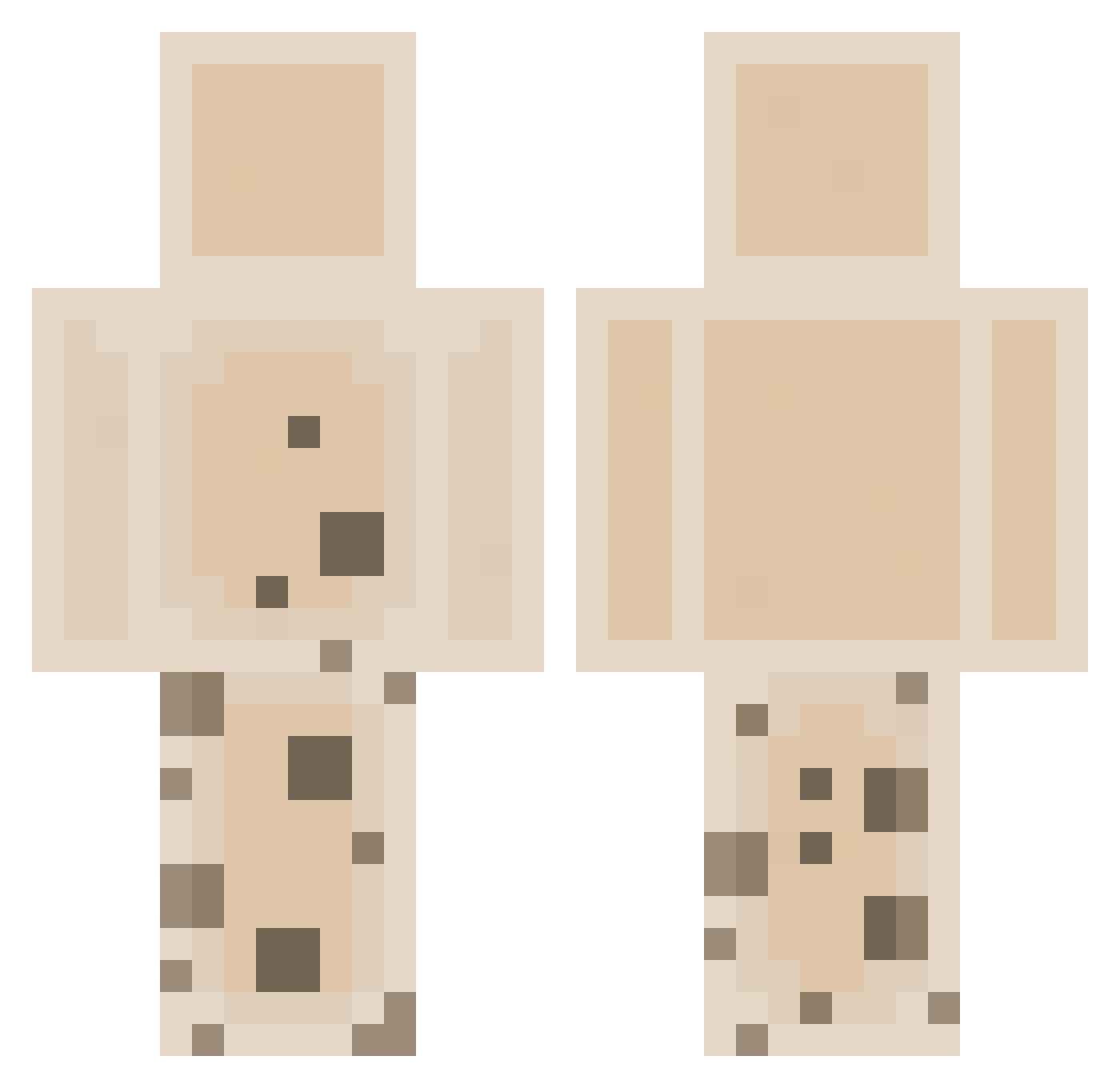 BobaLick Minecraft skin, front and back view