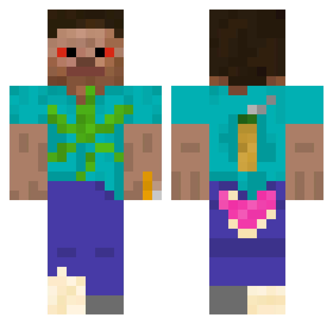 smurfcryz Minecraft skin, front and back view