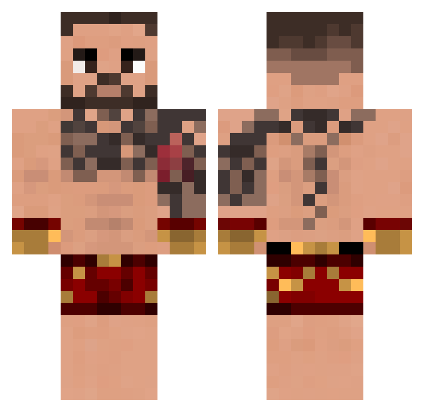 swwamp Minecraft skin, front and back view