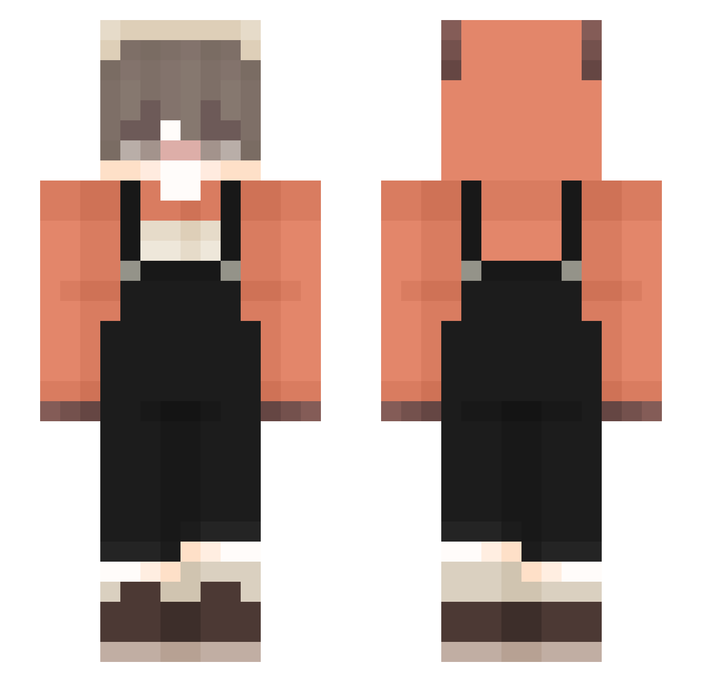 takashifield Minecraft skin, front and back view