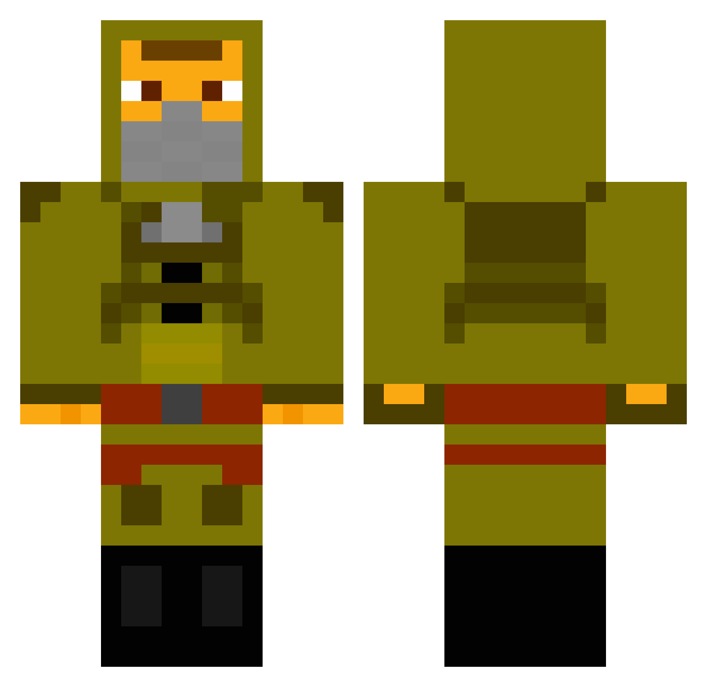 GooseBerry Minecraft skin, front and back view