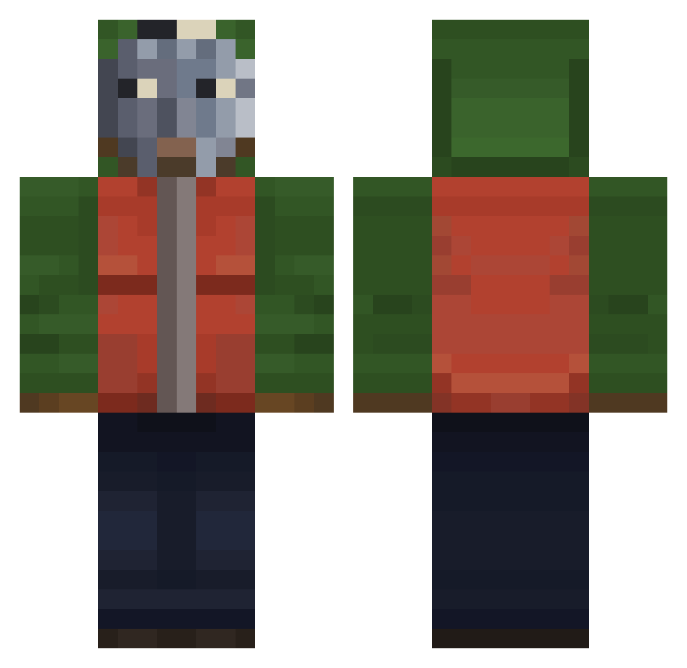 Ink_Sword Minecraft skin, front and back view