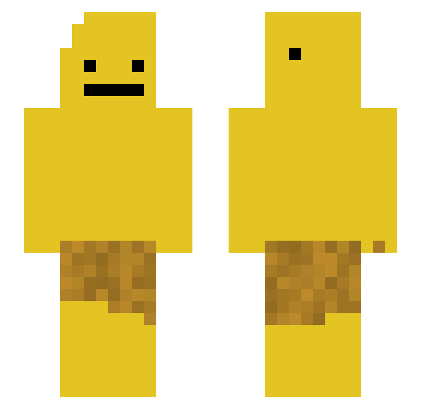 CubeCakes19 Minecraft skin, front and back view