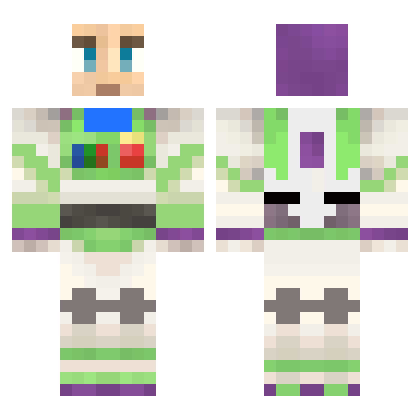 Qtn08 Minecraft skin, front and back view