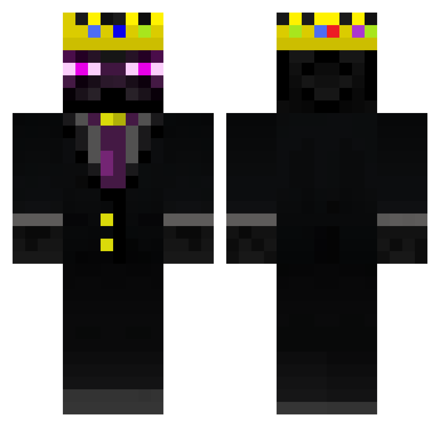EnderLords Minecraft skin, front and back view