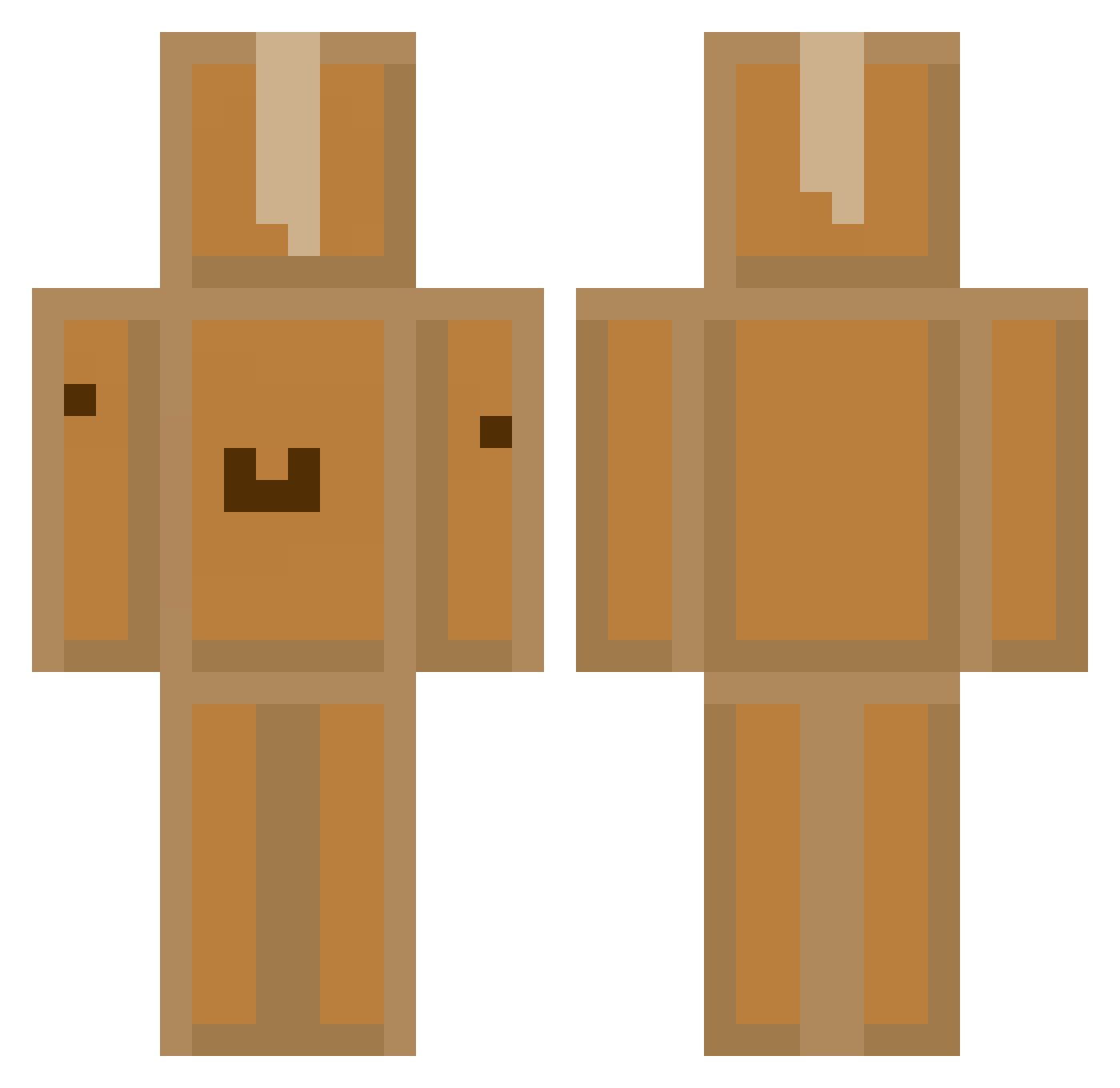 SrCaja777 Minecraft skin, front and back view