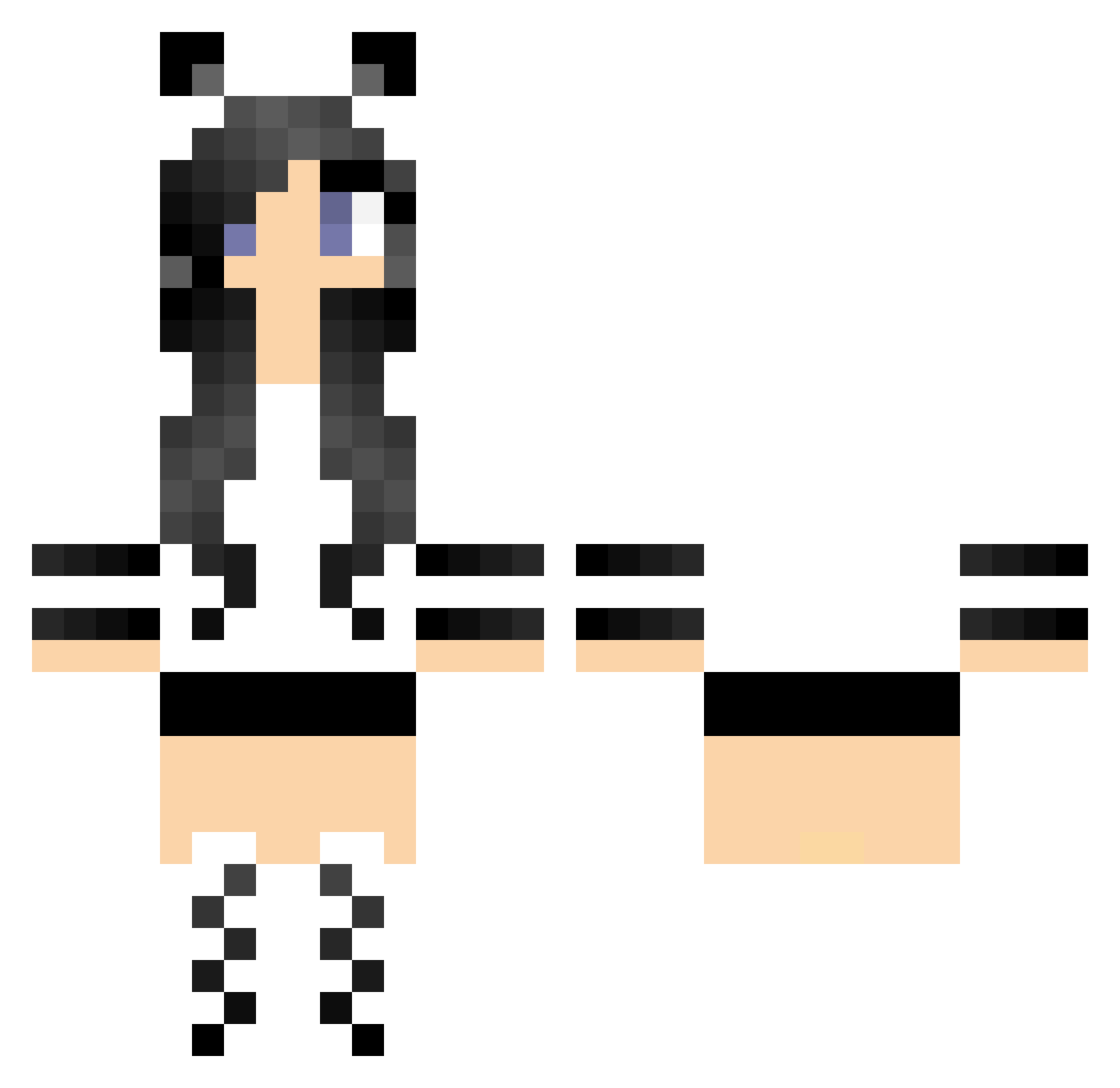 Cize Minecraft skin, front and back view