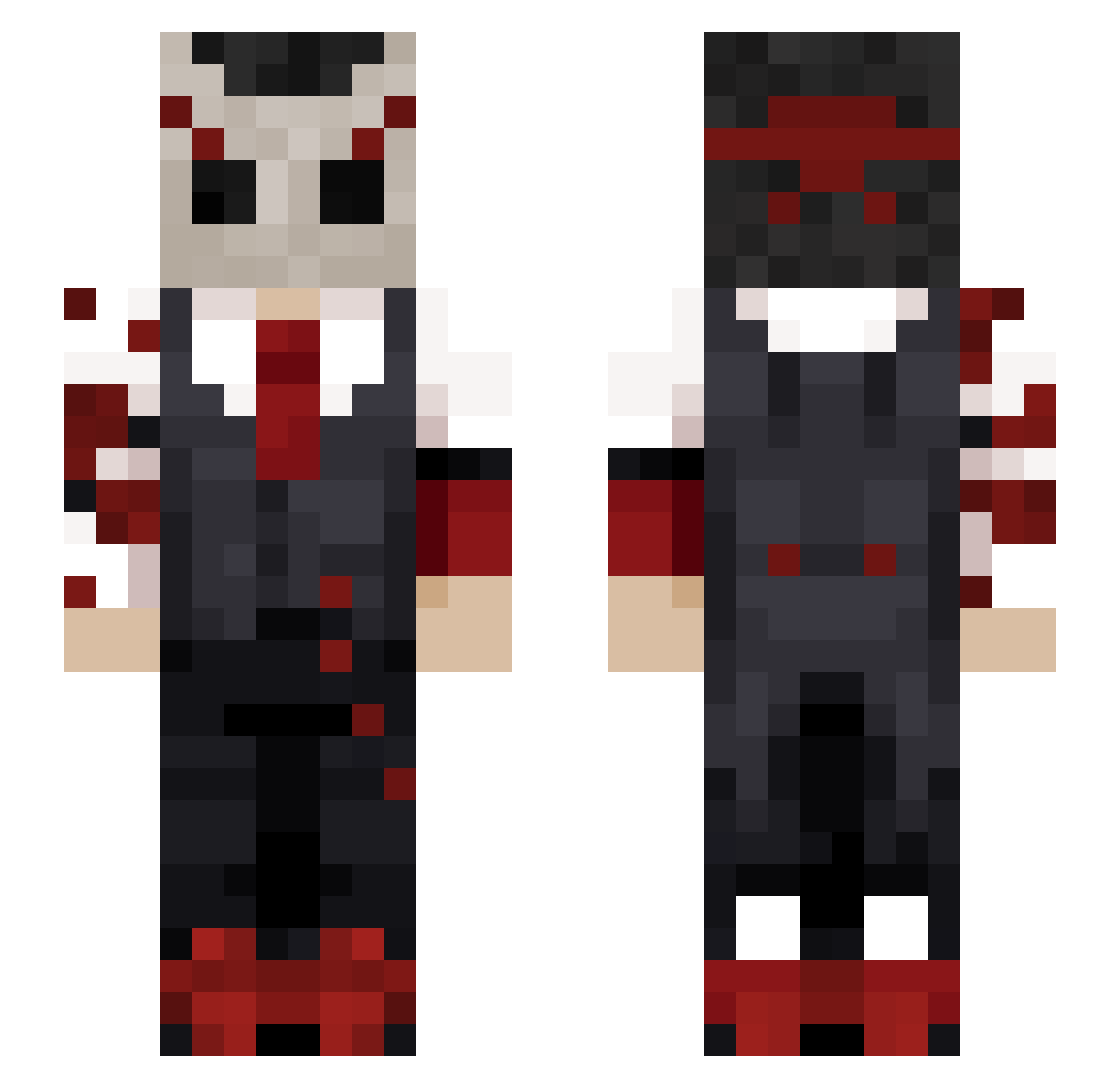 Tux__x Minecraft skin, front and back view
