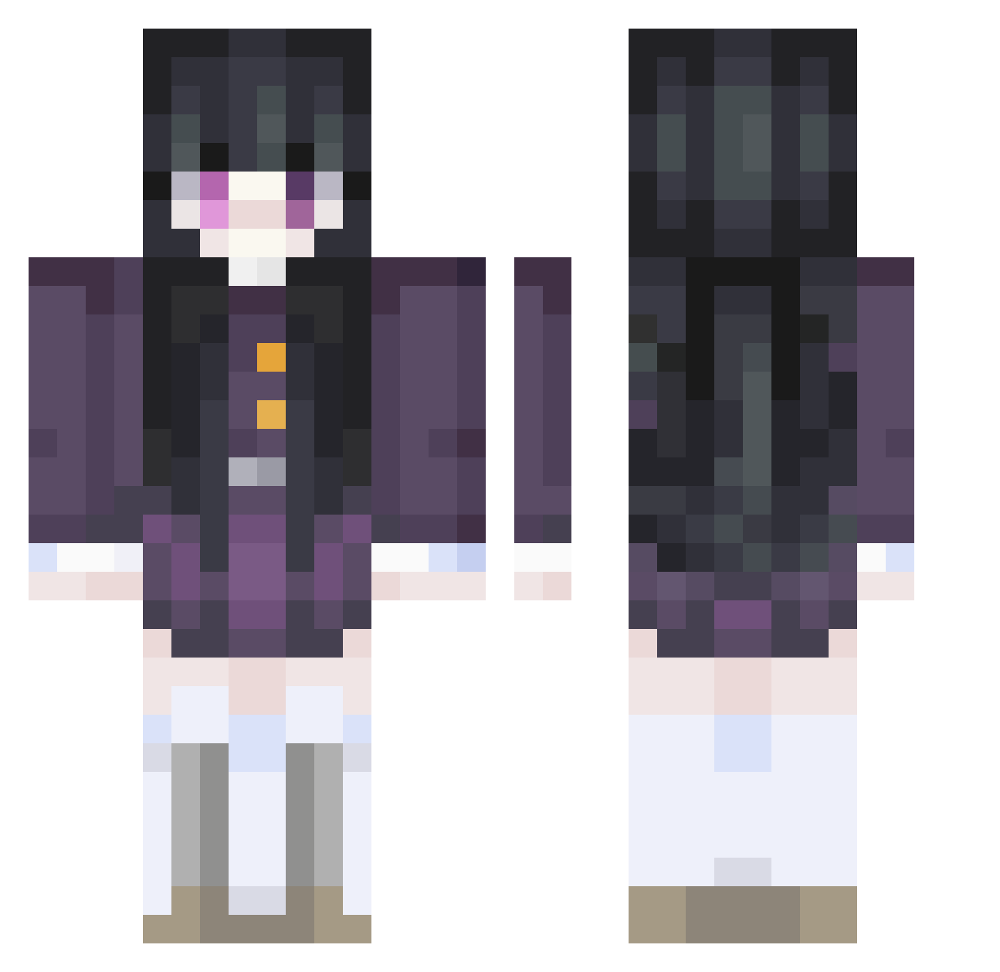 MeirinPotato Minecraft skin, front and back view