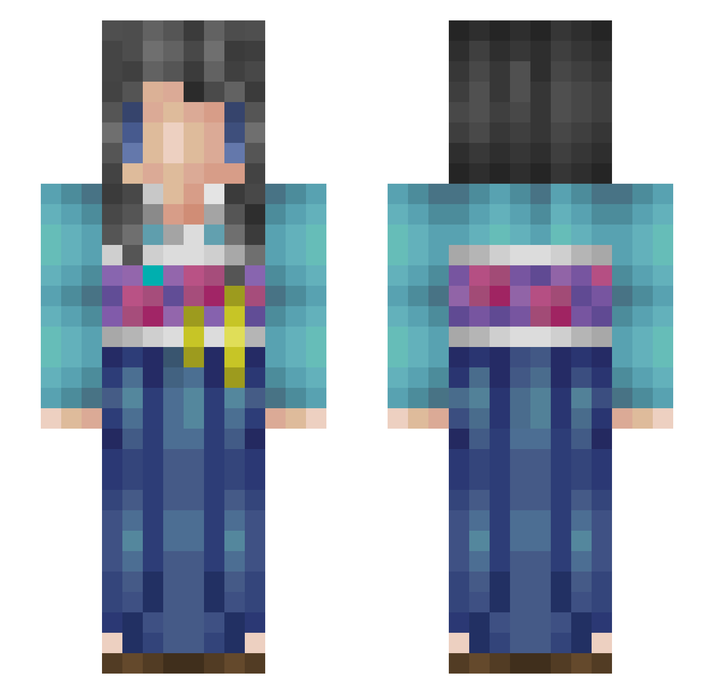 6sec Minecraft skin, front and back view