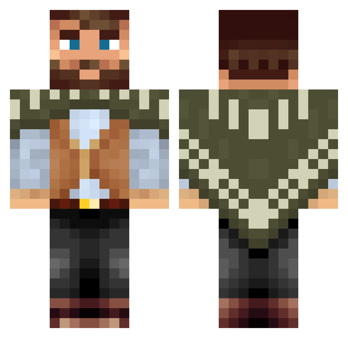 riley310 Minecraft skin, front and back view