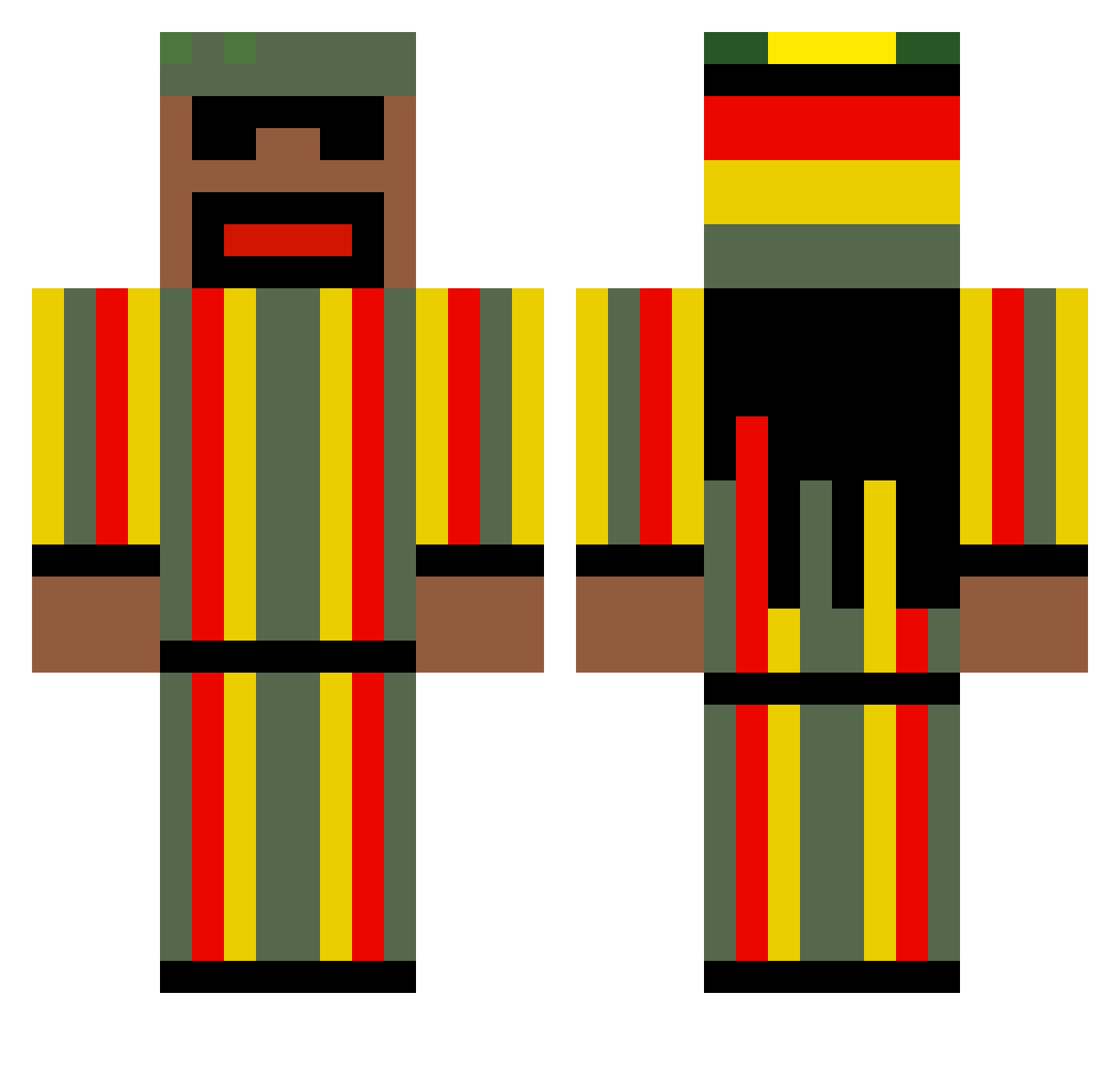 softip Minecraft skin, front and back view