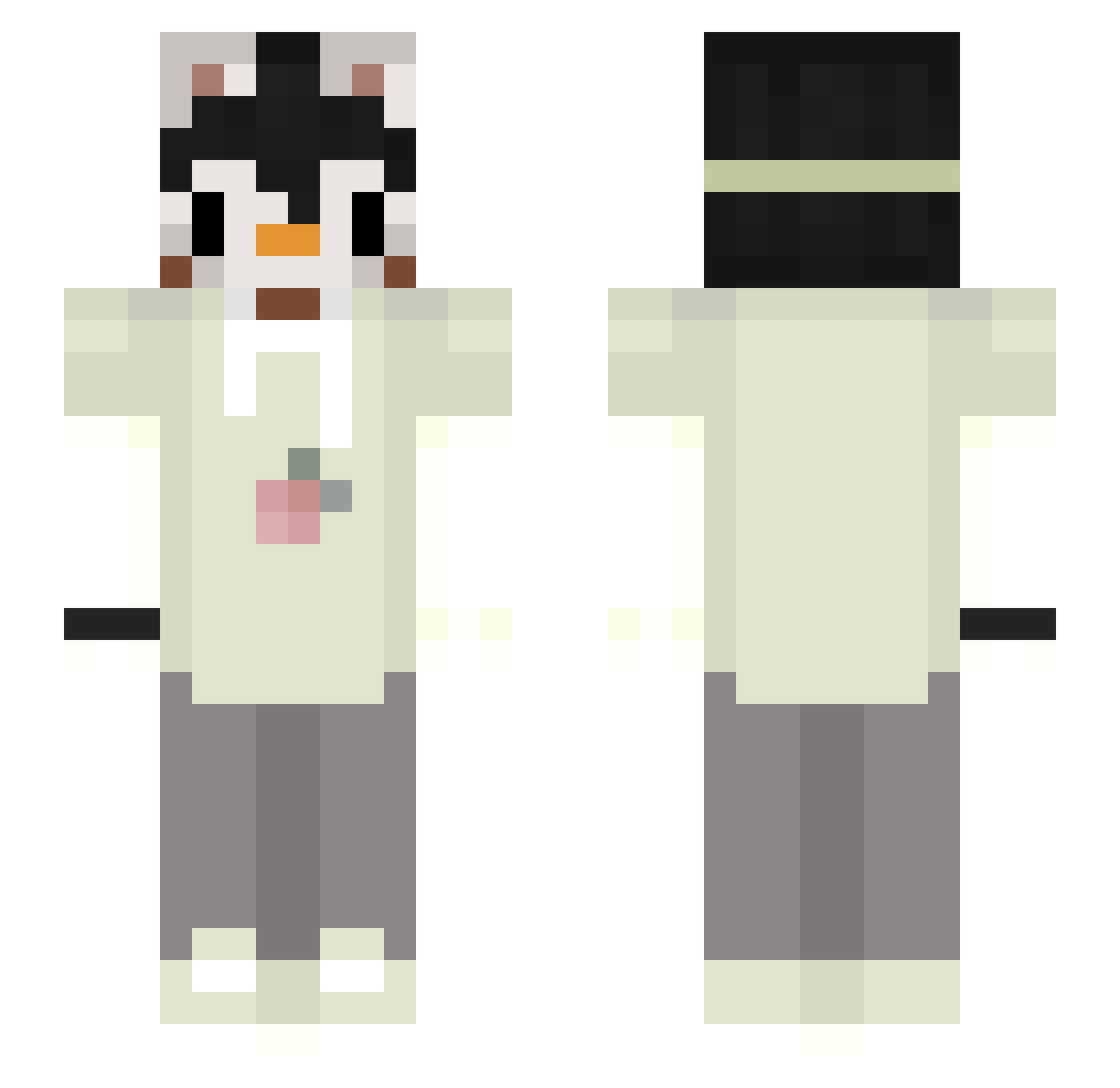 sam090429 Minecraft skin, front and back view