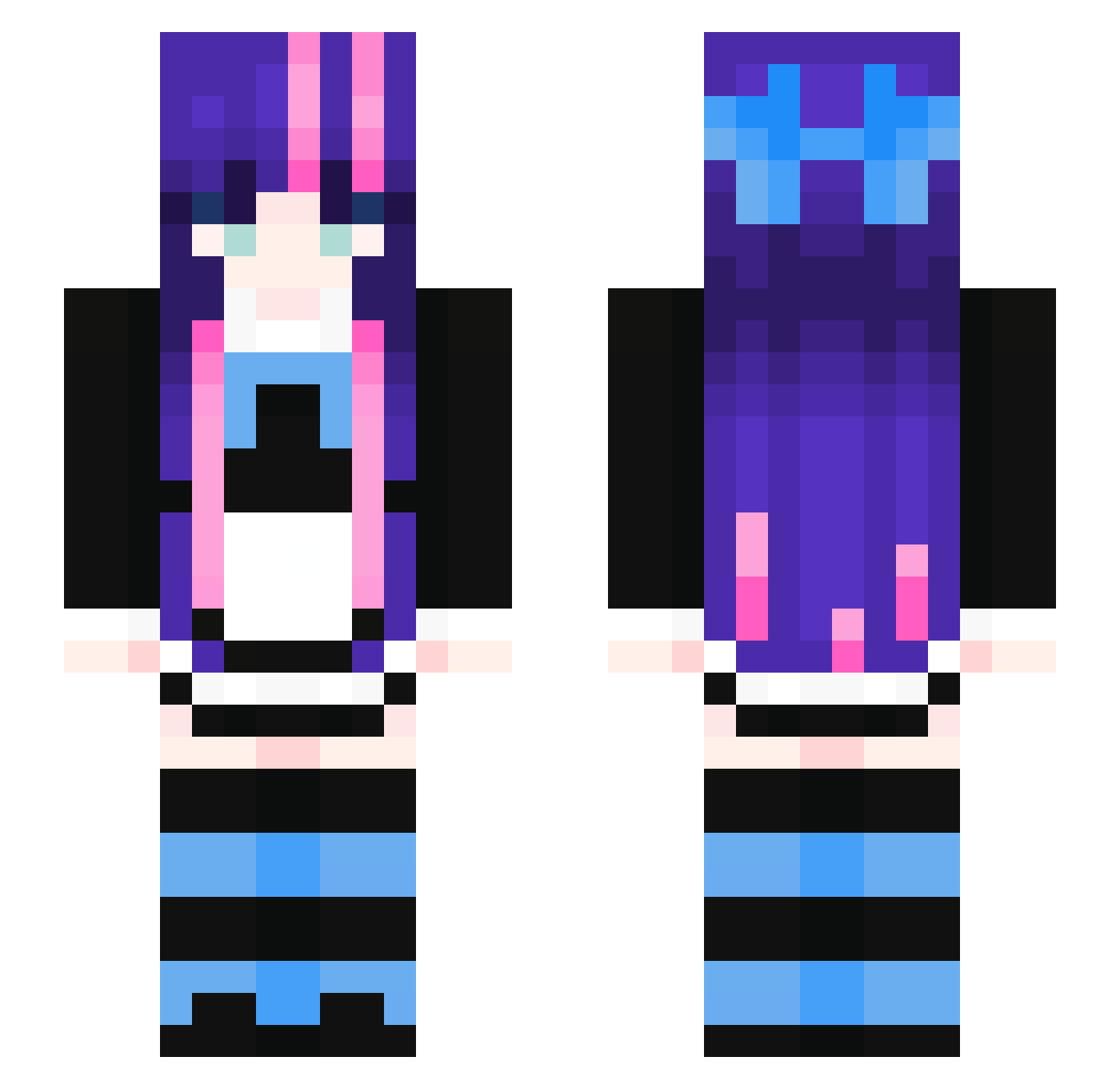 pedrolk17 Minecraft skin, front and back view
