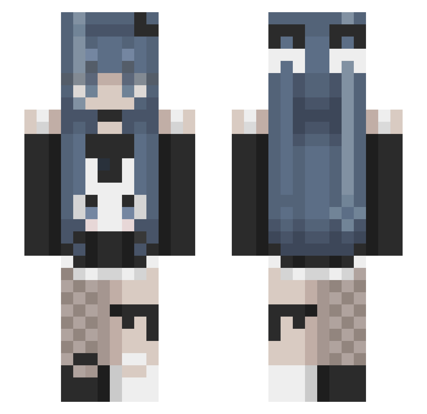 LixxyPixxy Minecraft skin, front and back view
