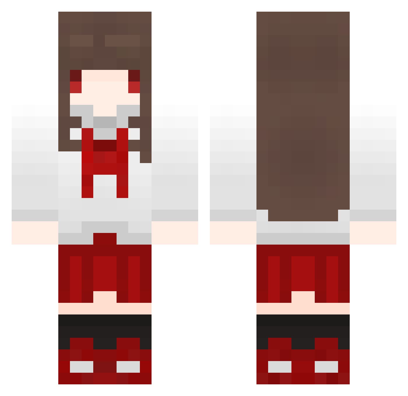 Ishida_Miwa Minecraft skin, front and back view