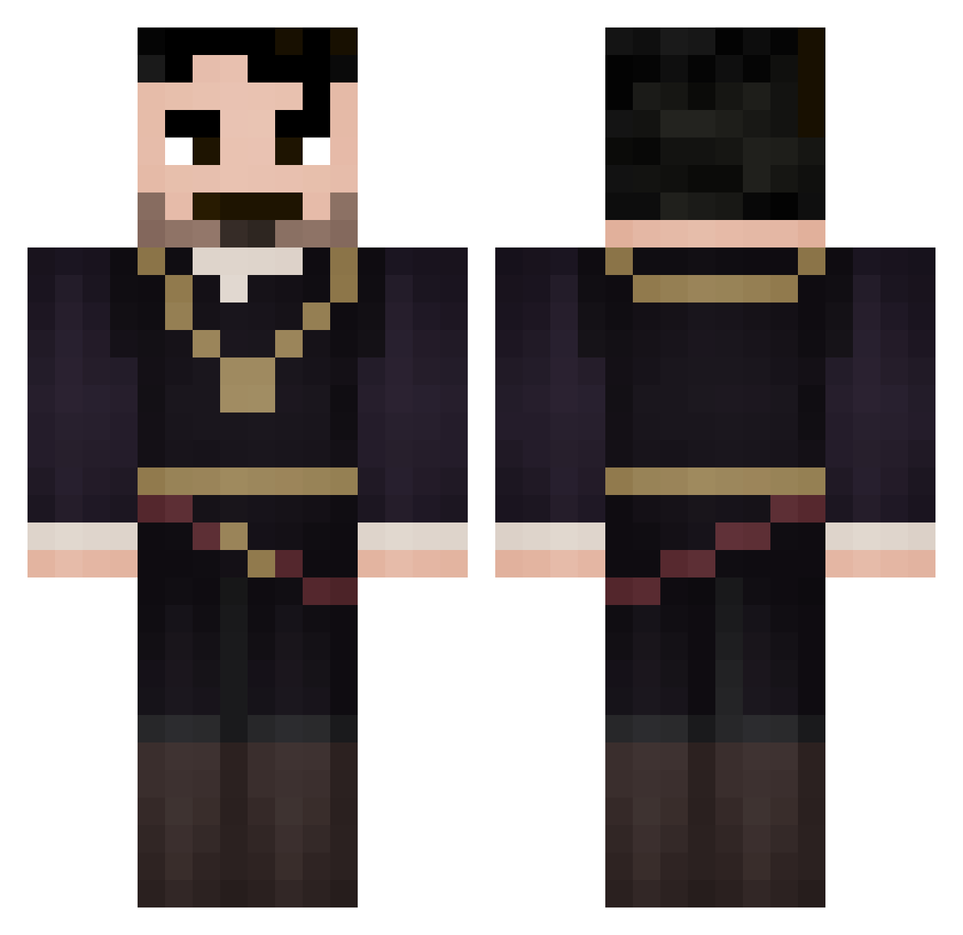 plot_1 Minecraft skin, front and back view