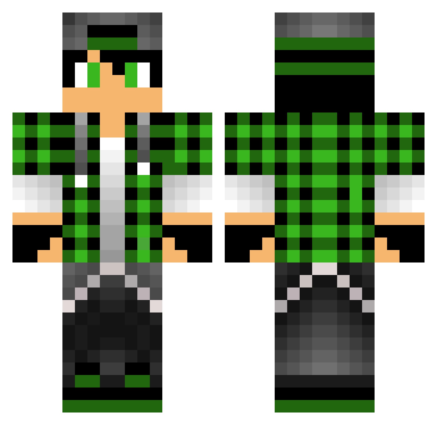 XxHero2001 Minecraft skin, front and back view