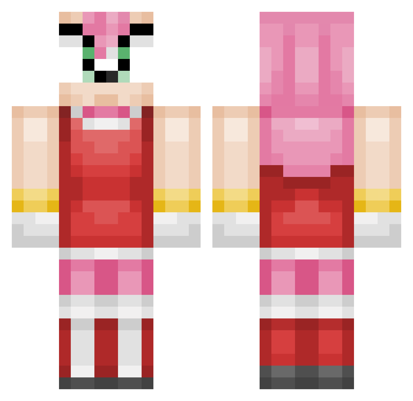 JoeNathanDeux Minecraft skin, front and back view