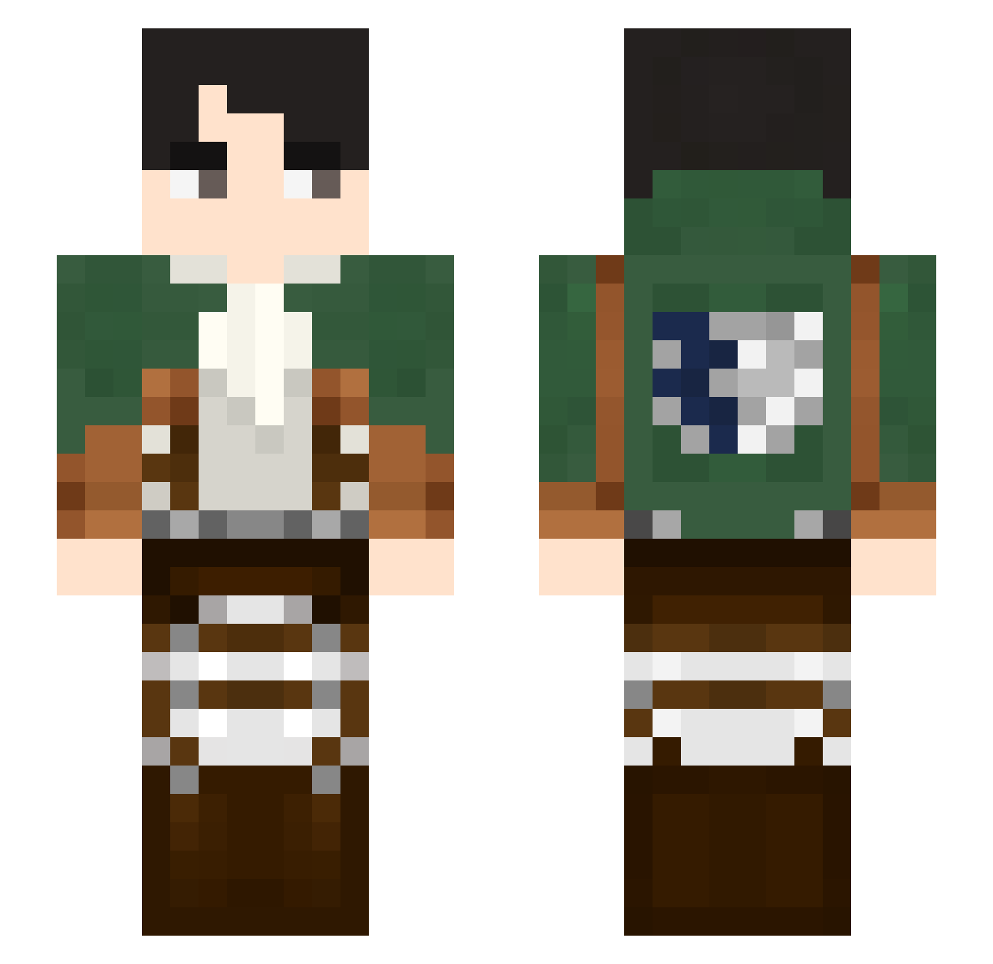 Ubiquitousness Minecraft skin, front and back view
