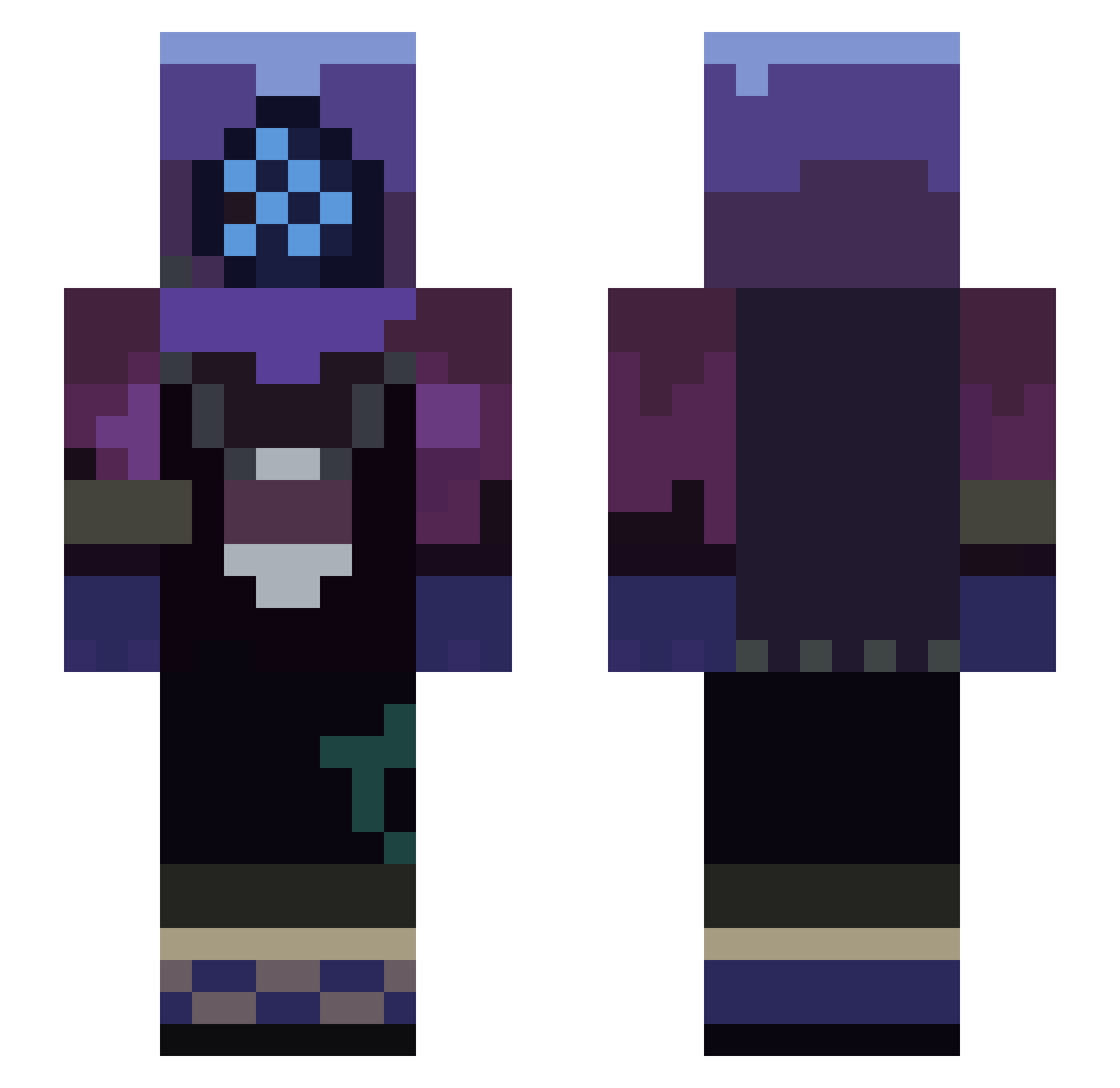 Joeyvd Minecraft skin, front and back view