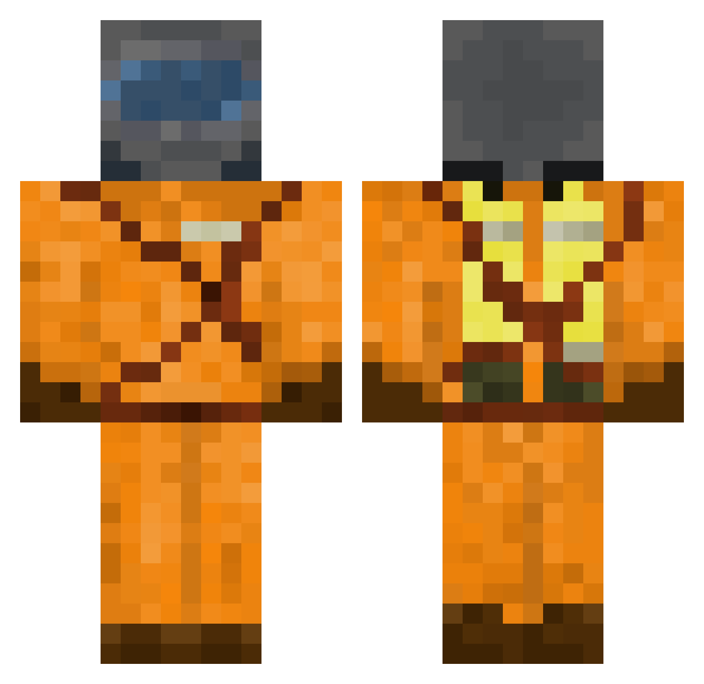 Alex_123456 Minecraft skin, front and back view