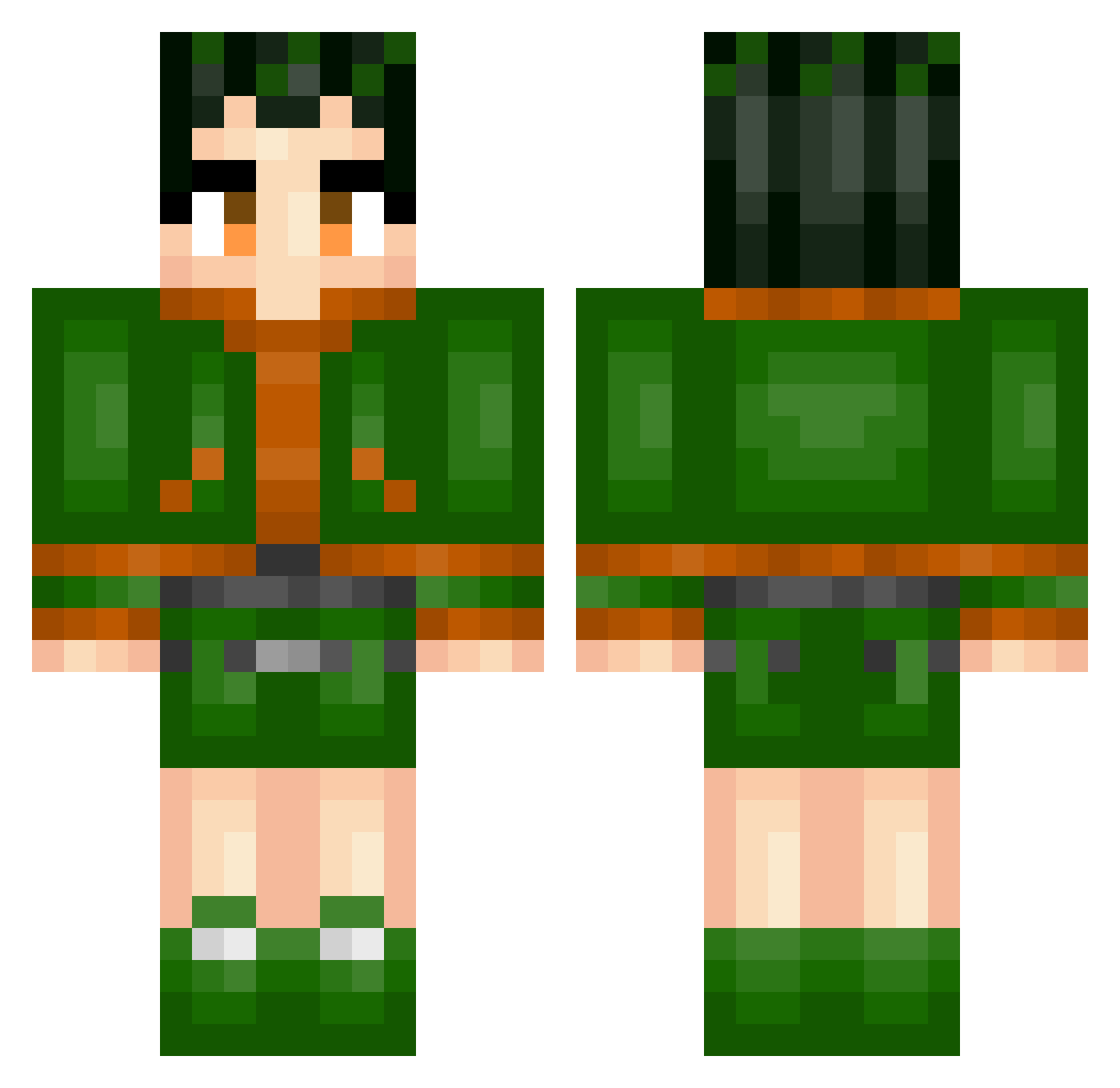 AnTiHijack Minecraft skin, front and back view