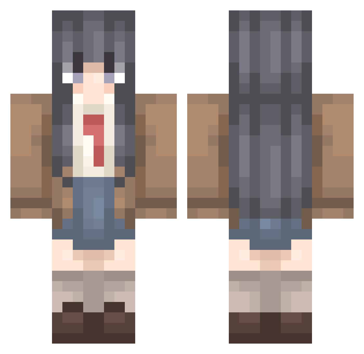 Gardens Minecraft skin, front and back view