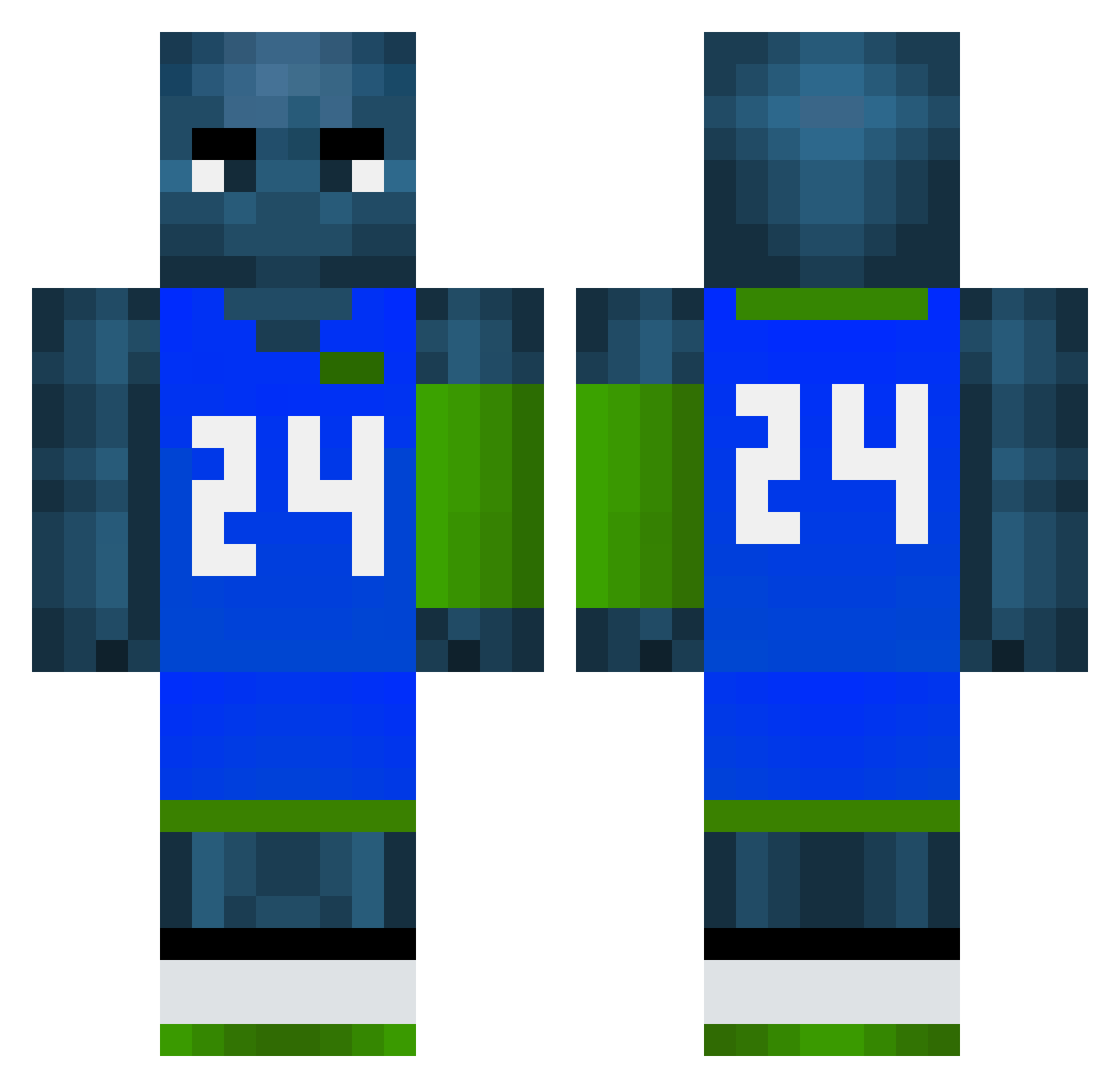 jalla67 Minecraft skin, front and back view