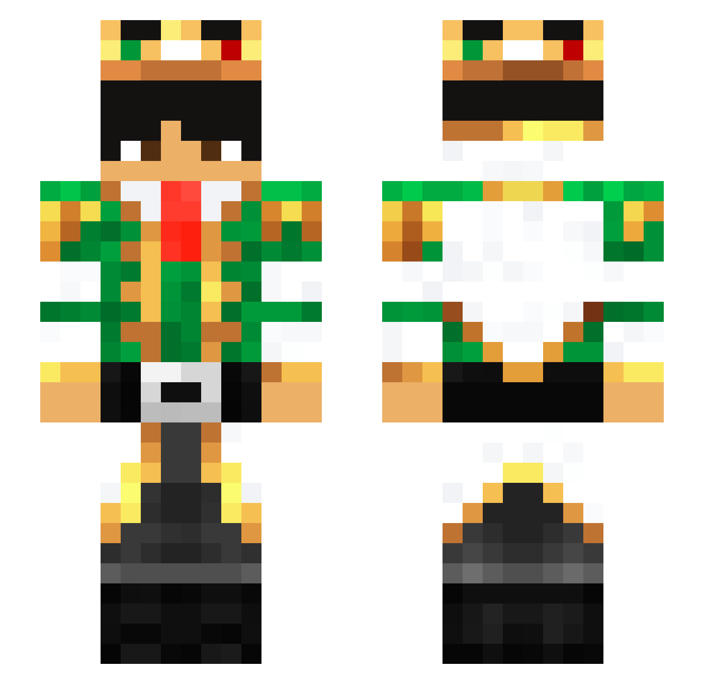 buddhabar Minecraft skin, front and back view