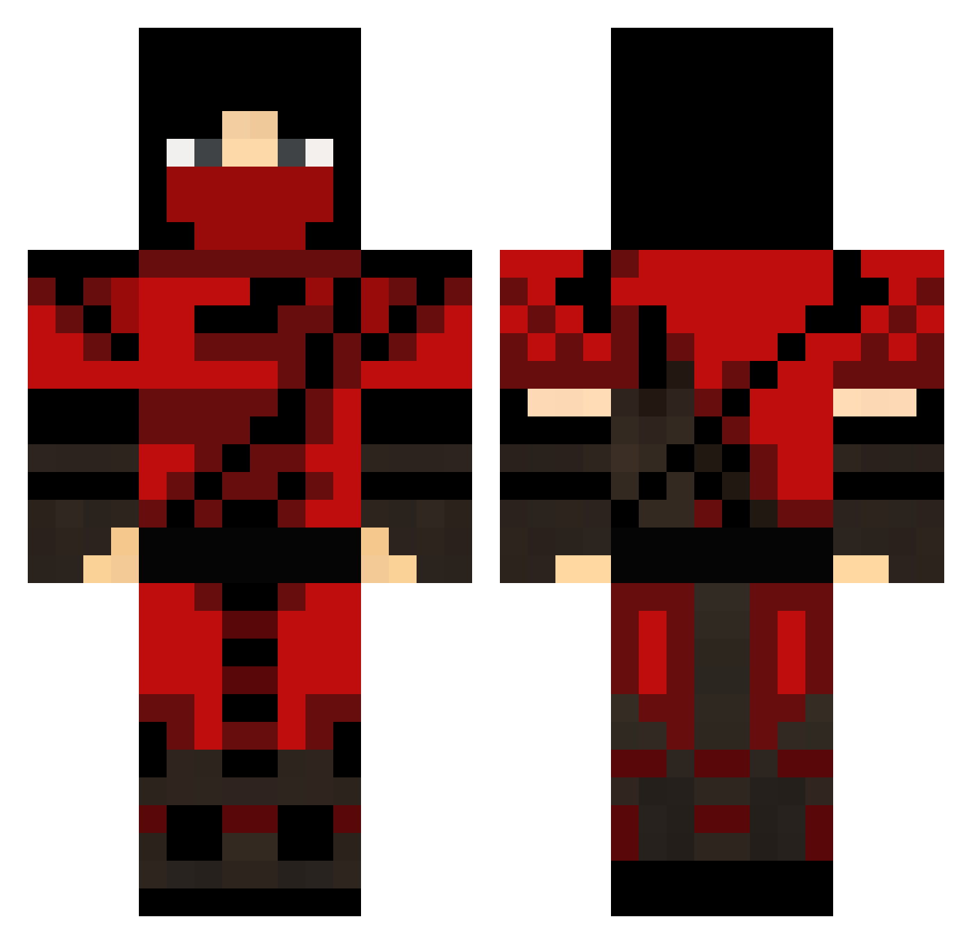 Undertime Minecraft skin, front and back view