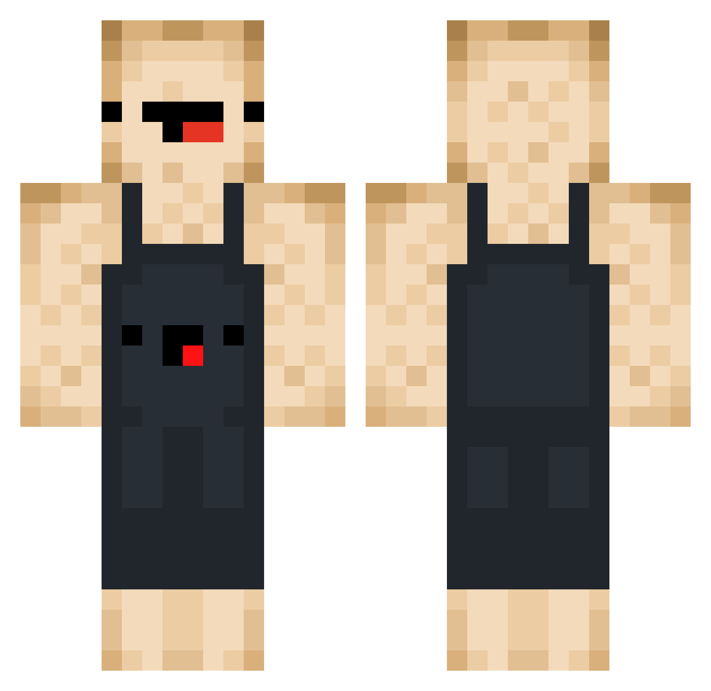 Eins_Kevin Minecraft skin, front and back view