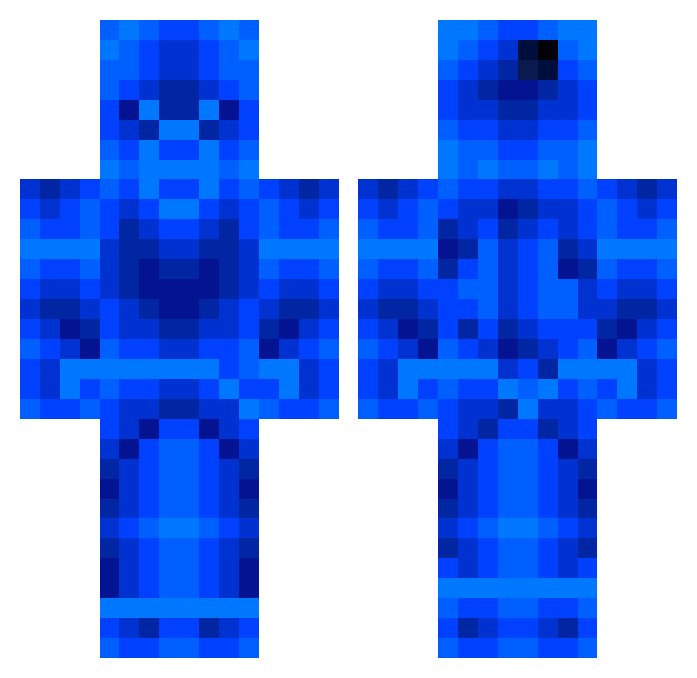 zyclp Minecraft skin, front and back view