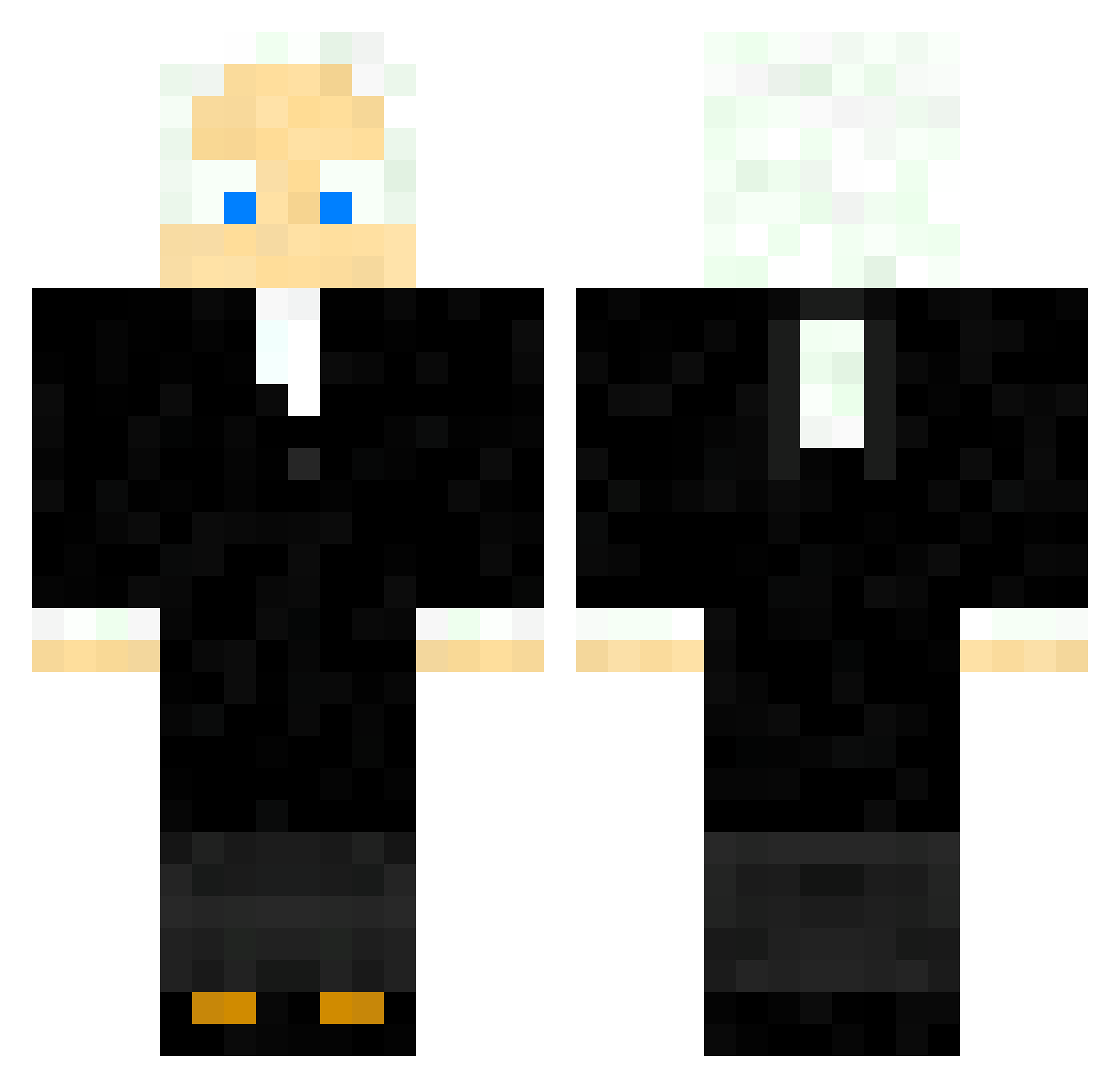 Bytroshark Minecraft skin, front and back view