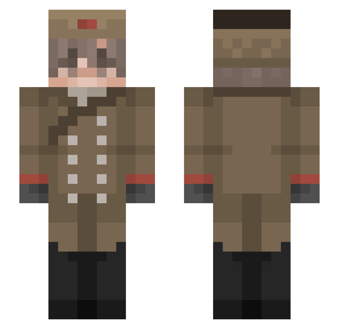 Sandkuchen Minecraft skin, front and back view