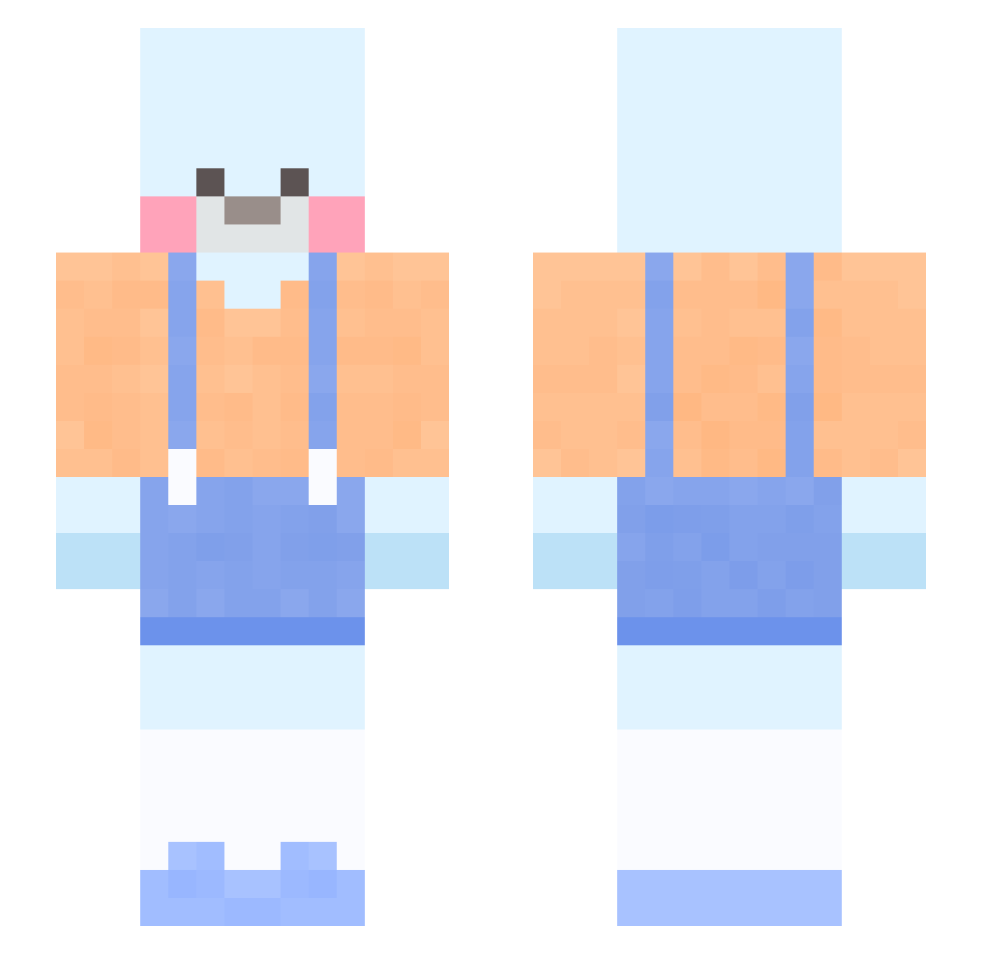 Alsoon Minecraft skin, front and back view