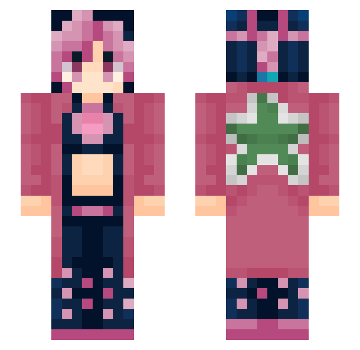 Ruxue Minecraft skin, front and back view