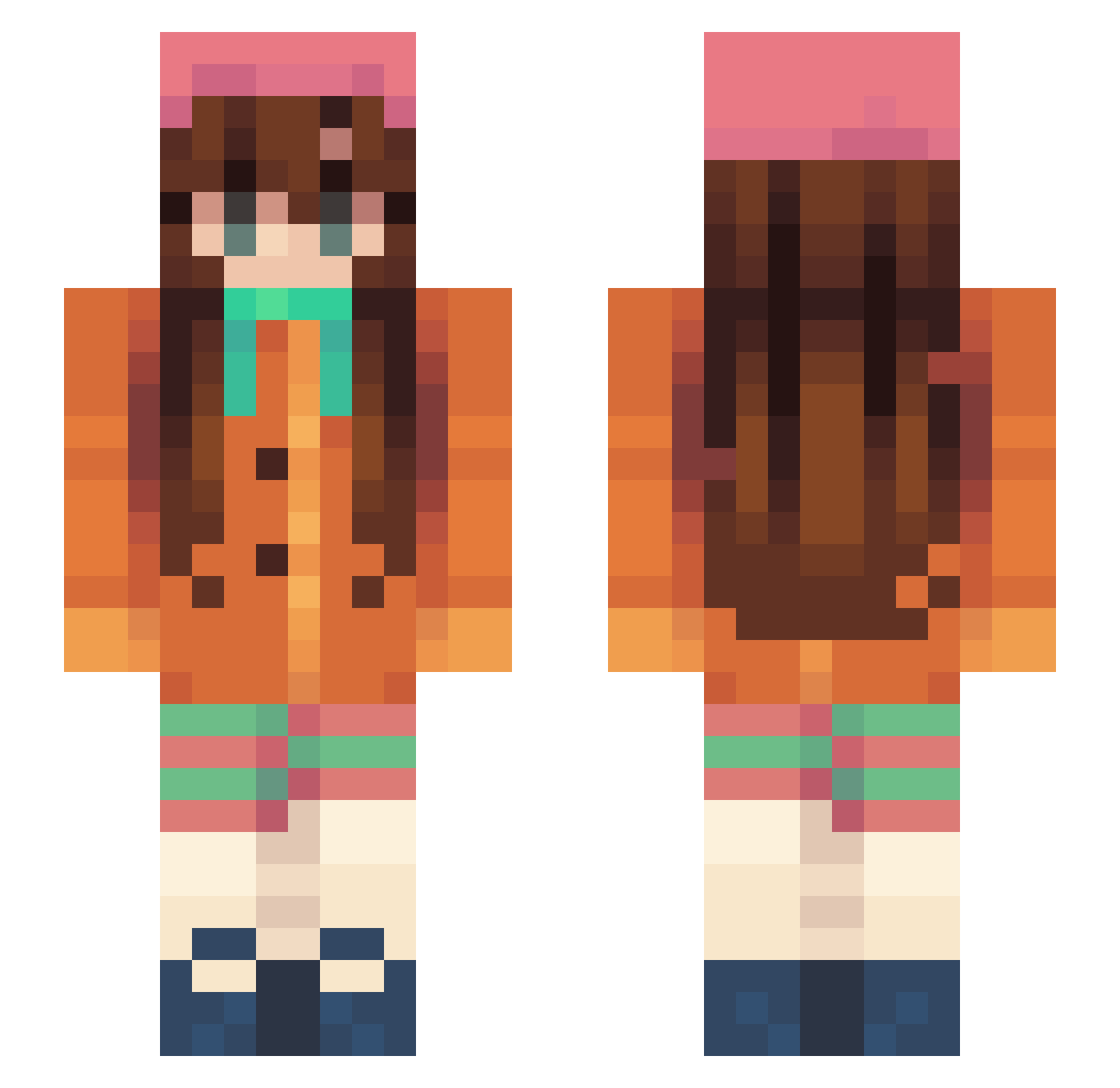 garfieldkiki Minecraft skin, front and back view
