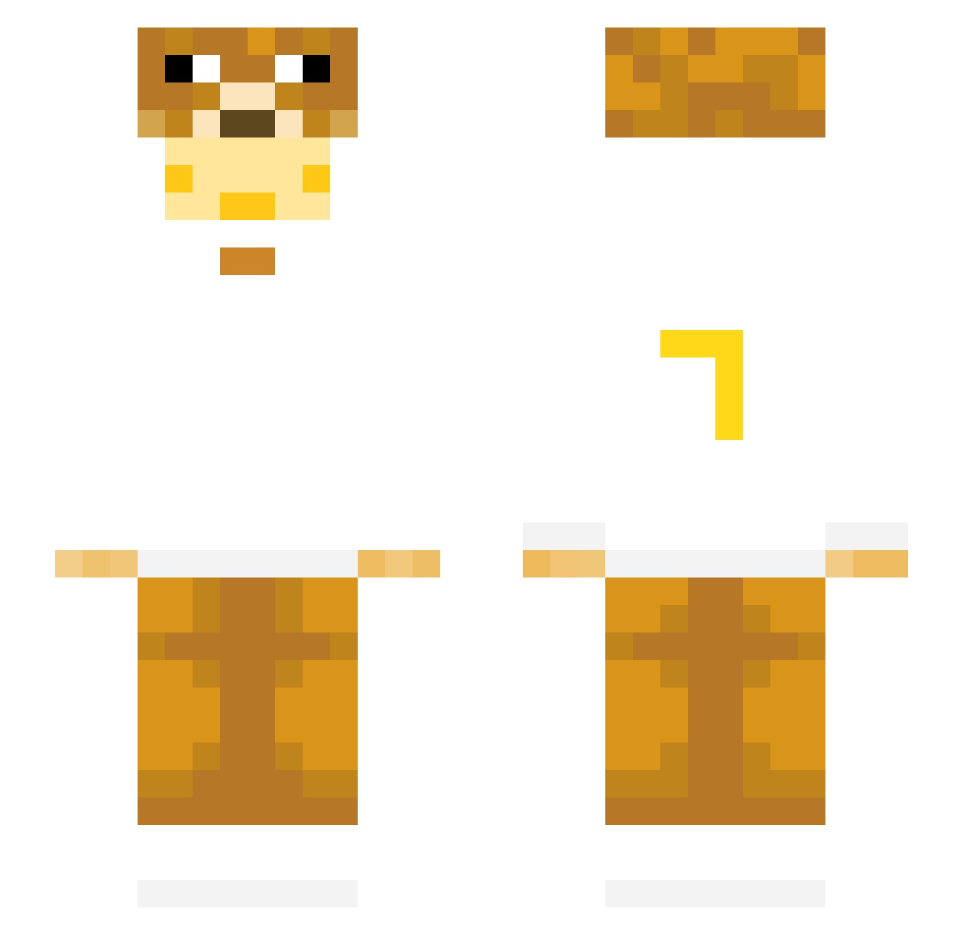 Pufv Minecraft skin, front and back view