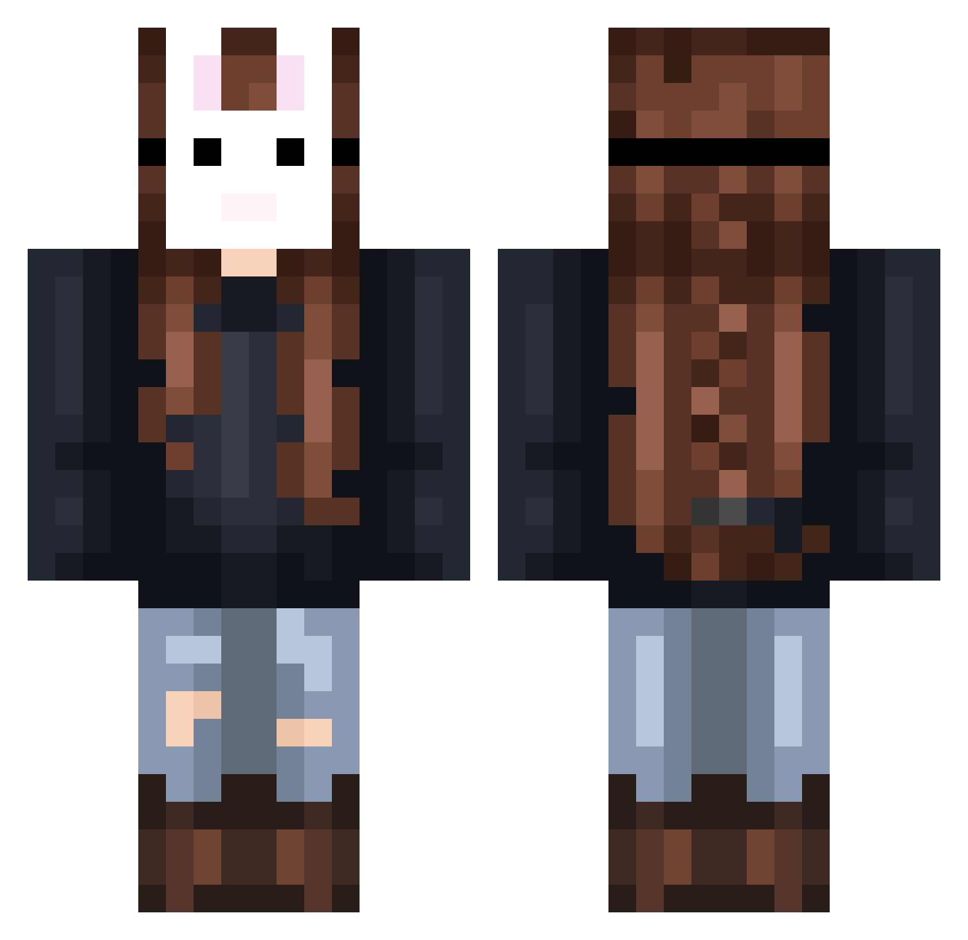Rosie808 Minecraft skin, front and back view